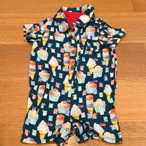 Posh Peanut Blue 4th of July romper